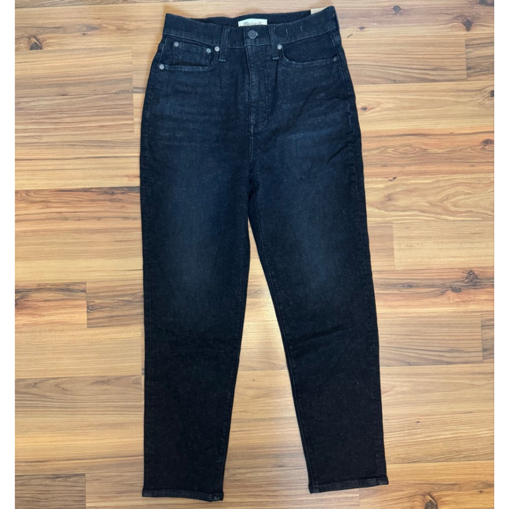 Madewell The Mom Jean Black W26 NWT High Rise Straight Leg Magic Pockets